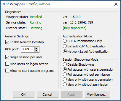配置RDP Wrapper